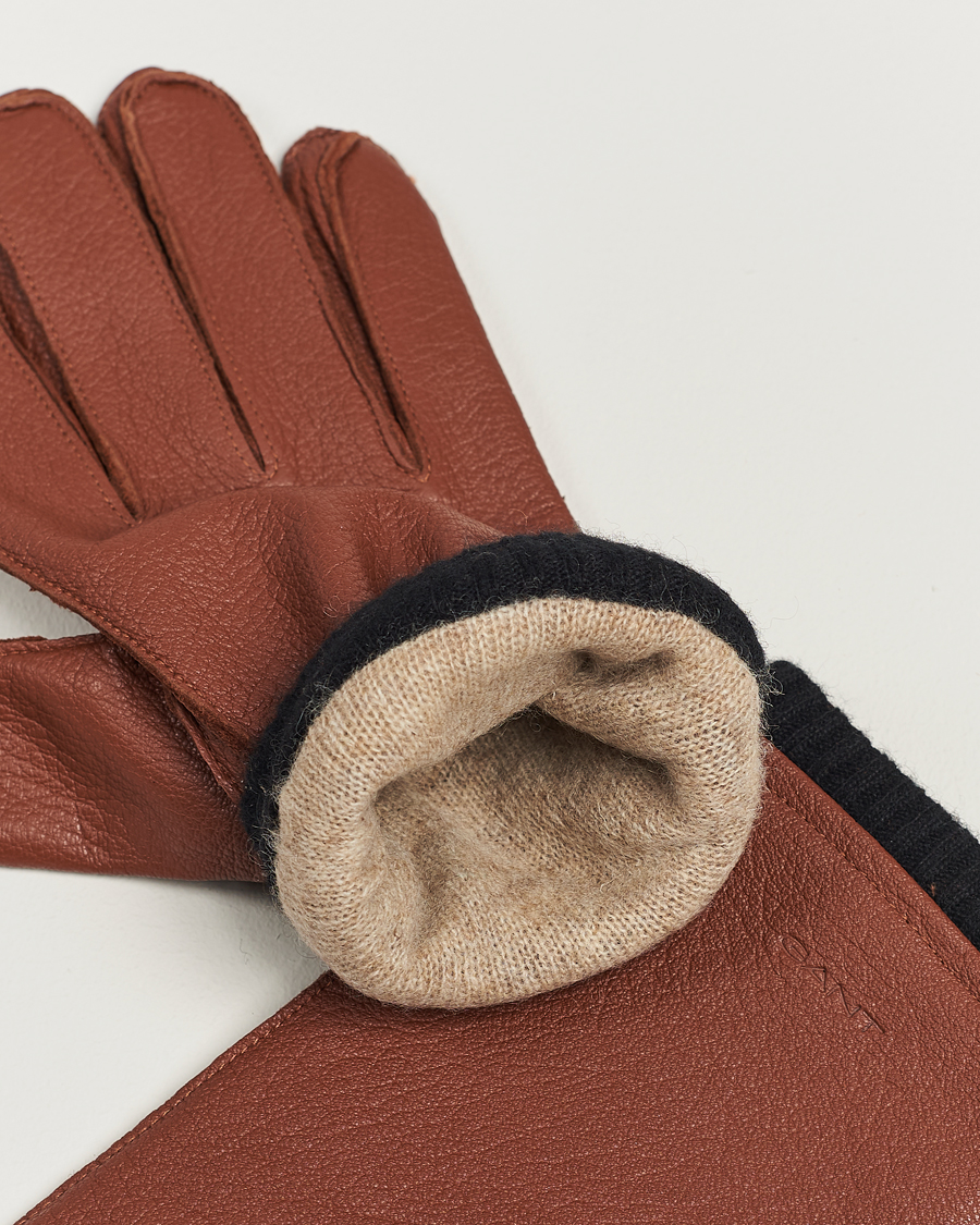 Heren | GANT Wool Lined Leather Gloves Clay Brown | GANT | Wool Lined Leather Gloves Clay Brown