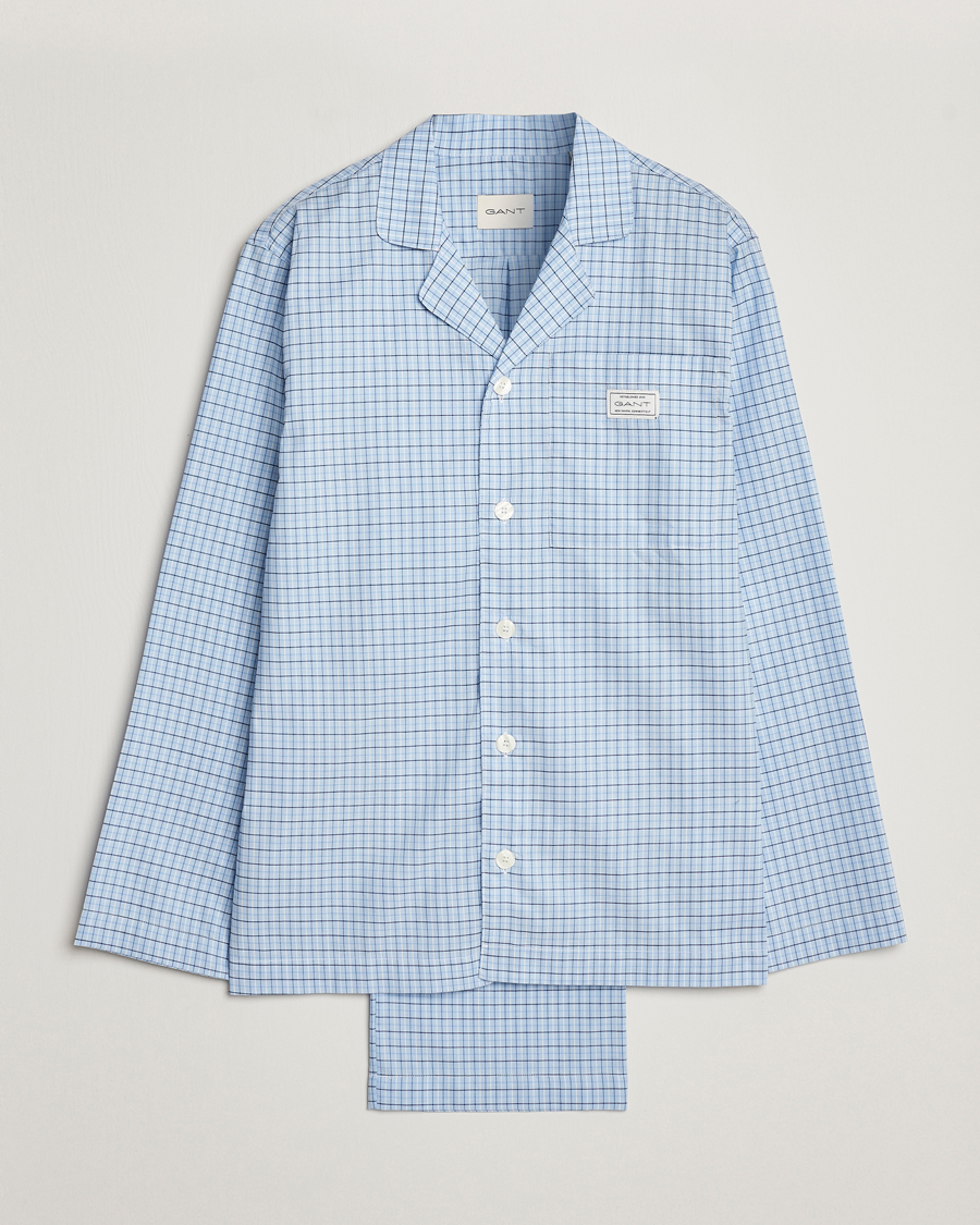 Heren | Pyjama's en gewaden | GANT | Checked Pyjama Set Capri Blue