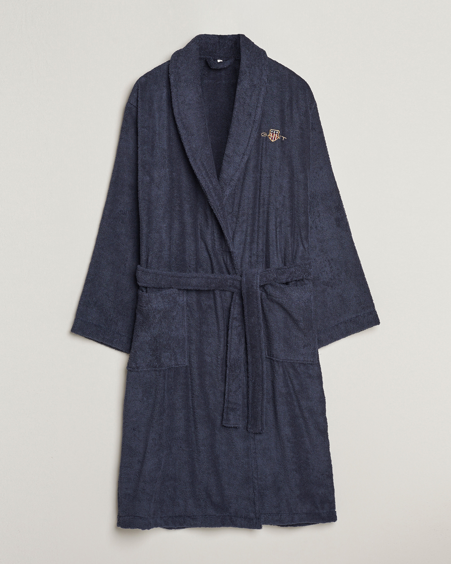 Heren | GANT Archive Shield Terry Robe Evening Blue | Gant | Archive Shield Terry Robe Evening Blue