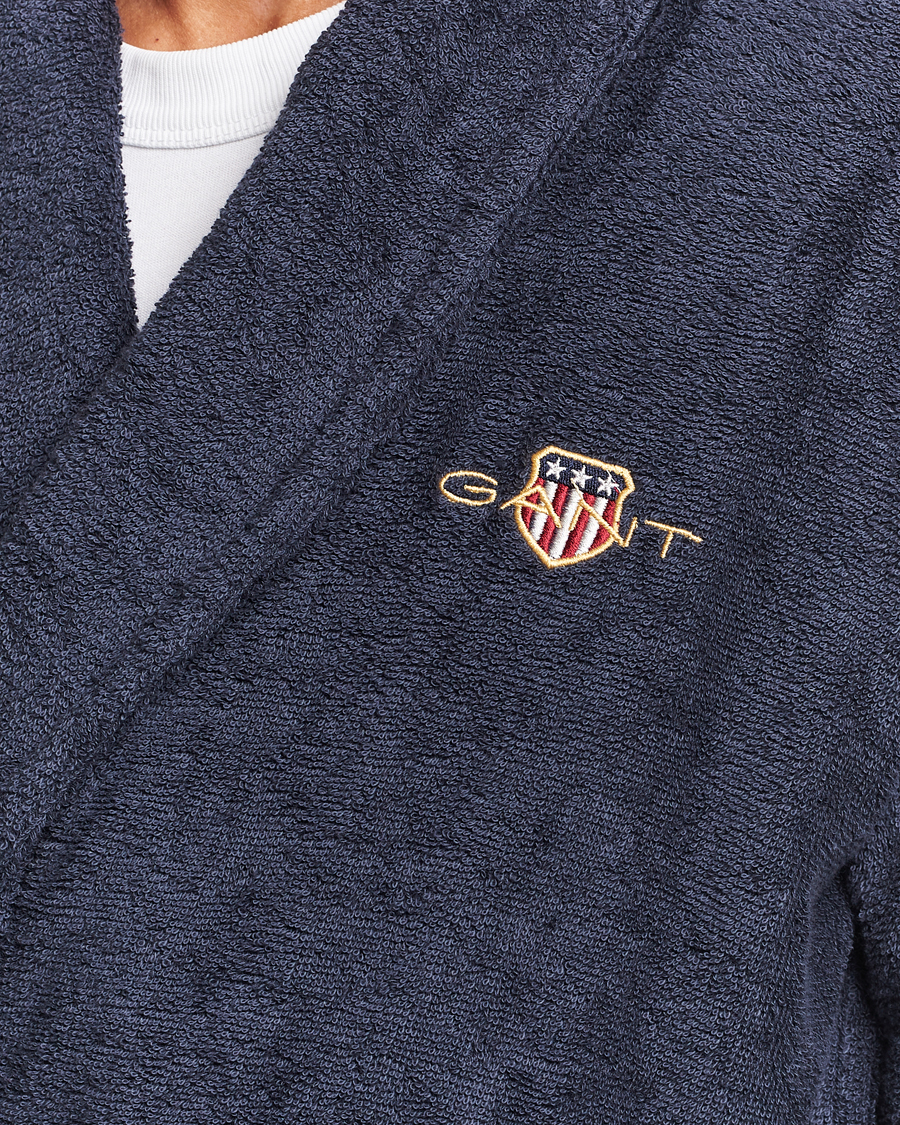 Heren | GANT Archive Shield Terry Robe Evening Blue | Gant | Archive Shield Terry Robe Evening Blue
