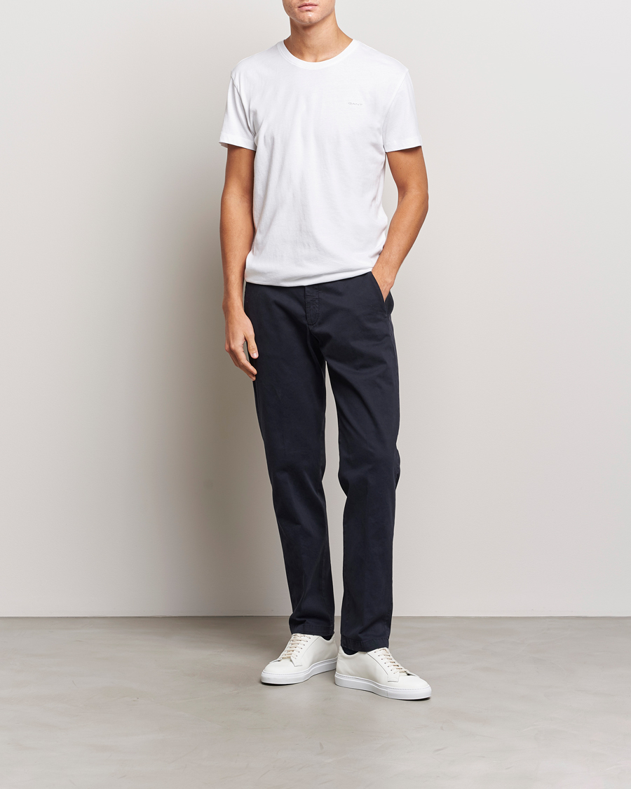 Heren | T-shirts | GANT | 2-Pack Crew Neck T-Shirt Navy/White