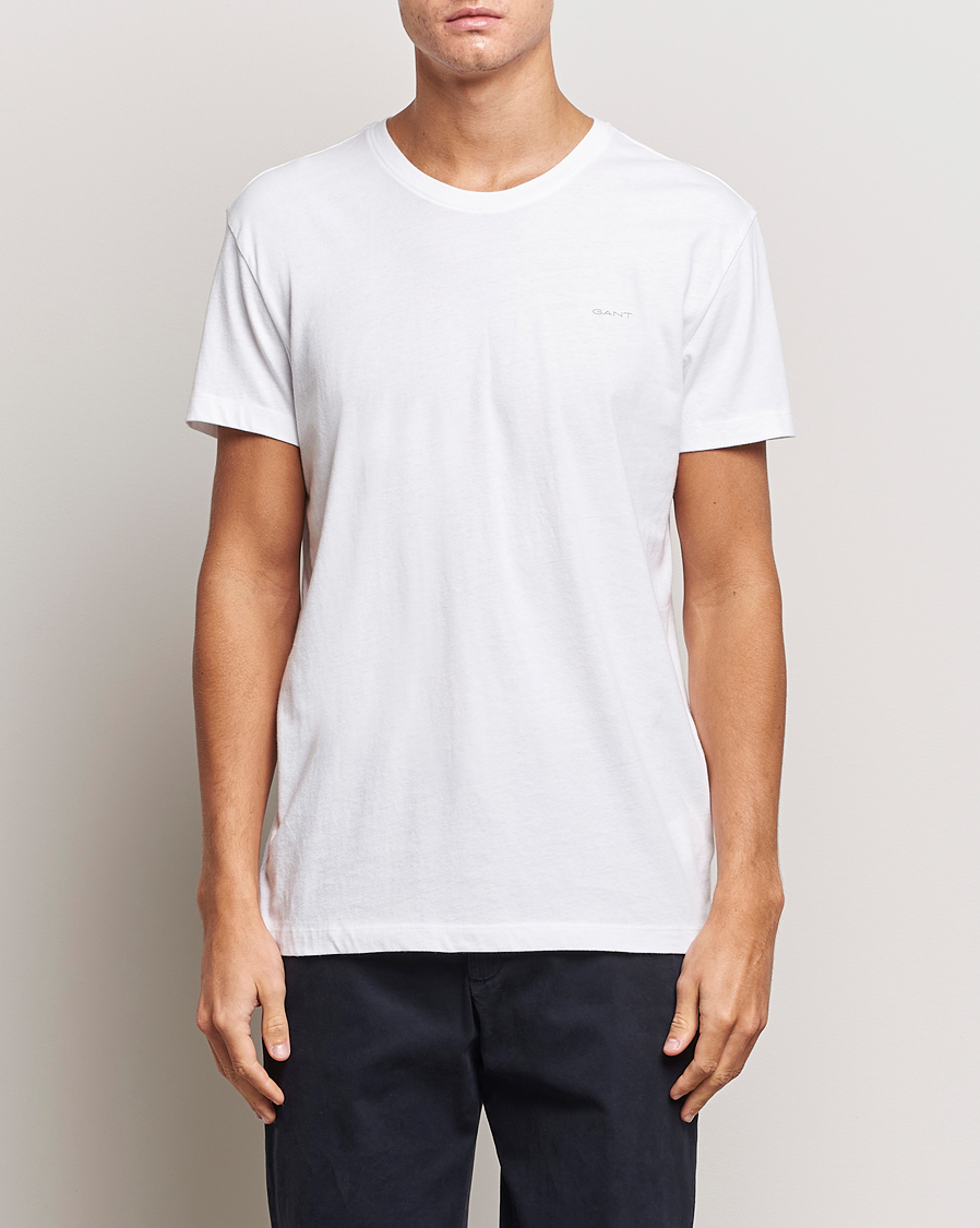 Heren | GANT | GANT | 2-Pack Crew Neck T-Shirt Navy/White