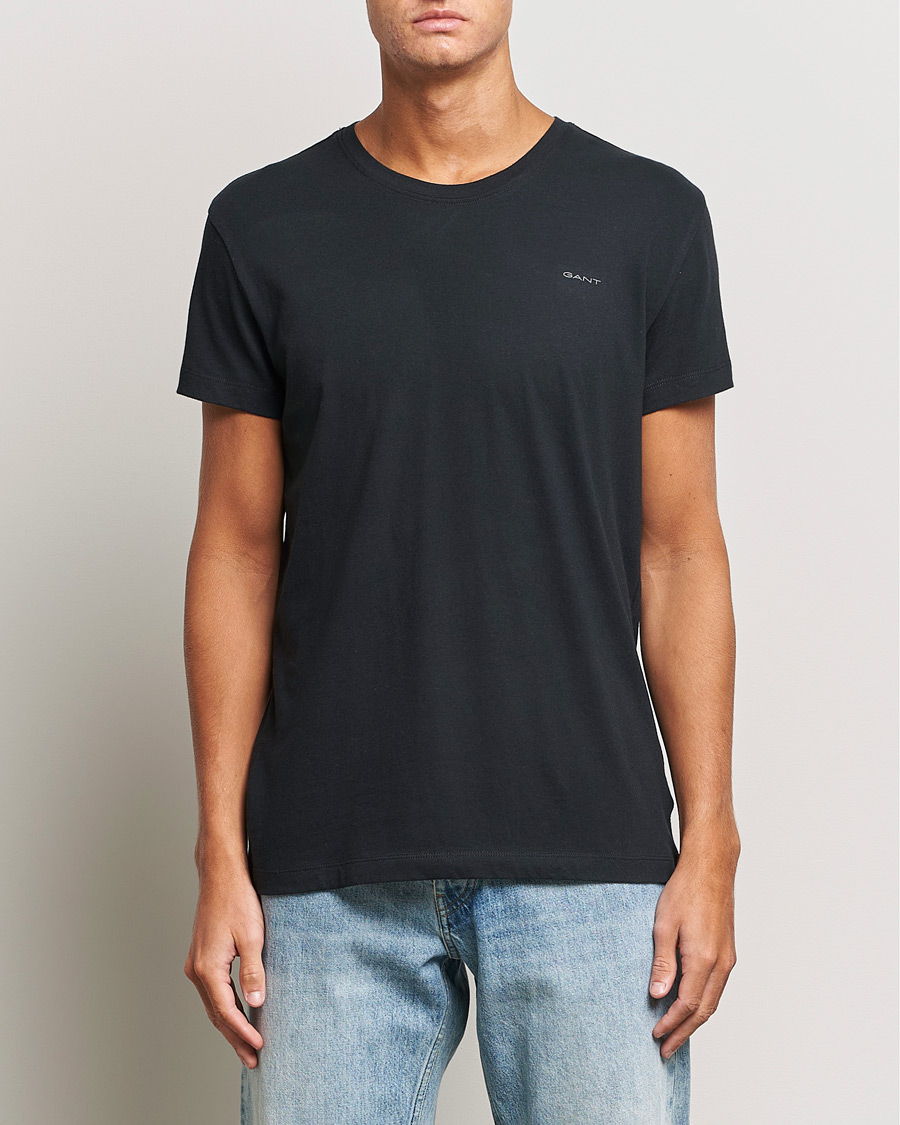 Heren | GANT | GANT | 2-Pack Crew Neck T-Shirt Black/White