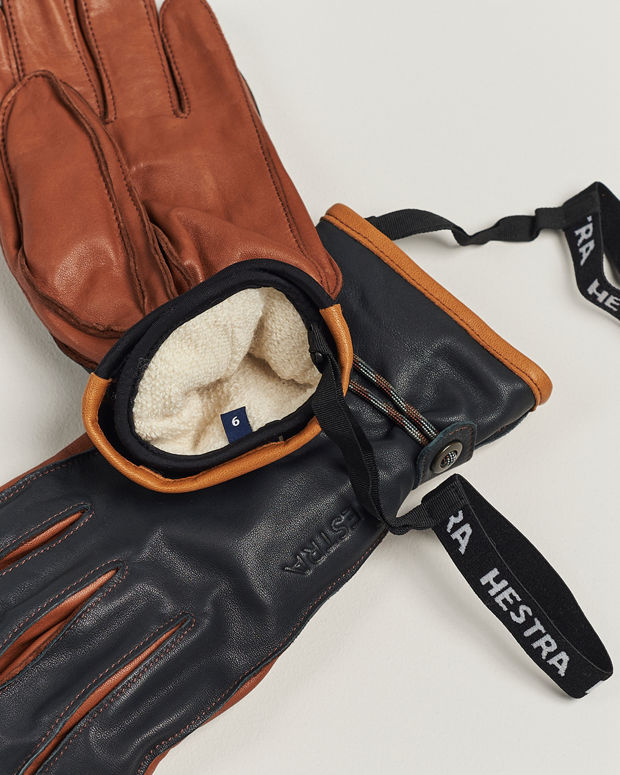 Men |  | Hestra | Wakayama Leather Ski Glove Navy/Brown