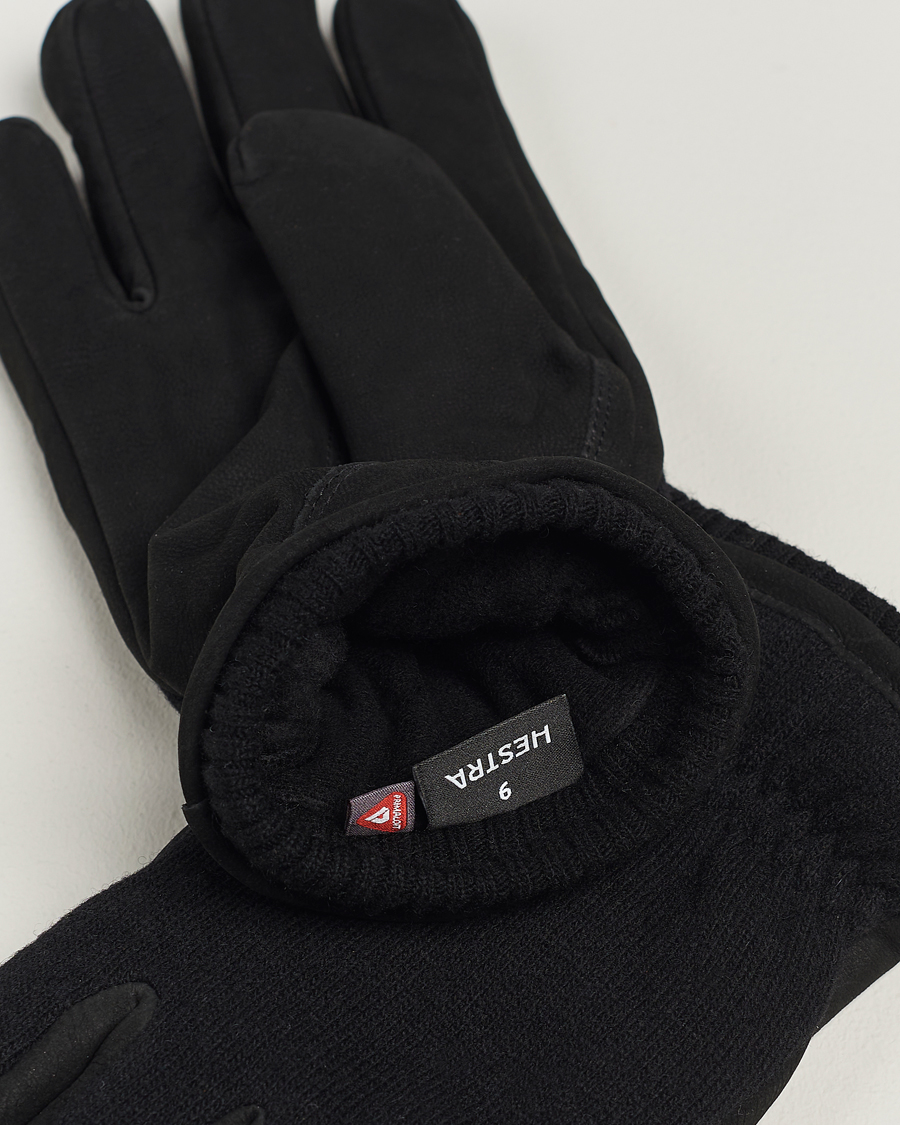 Heren | Afdelingen | Hestra | Noah Nubuck Wool Tricot Glove Black