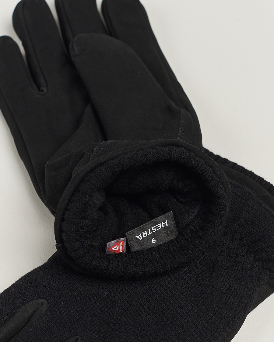 Heren | Hestra Noah Nubuck Wool Tricot Glove Black | Hestra | Noah Nubuck Wool Tricot Glove Black
