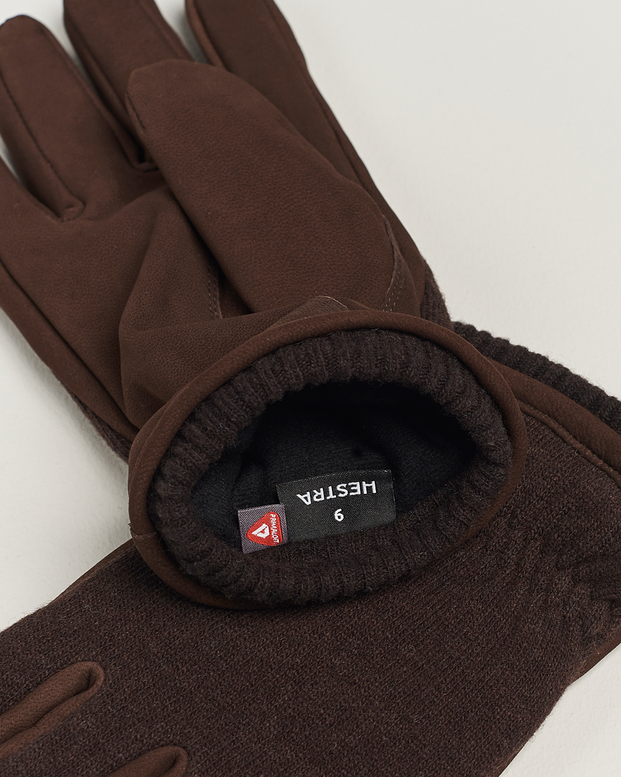 Heren |  | Hestra | Noah Nubuck Wool Tricot Glove Espresso