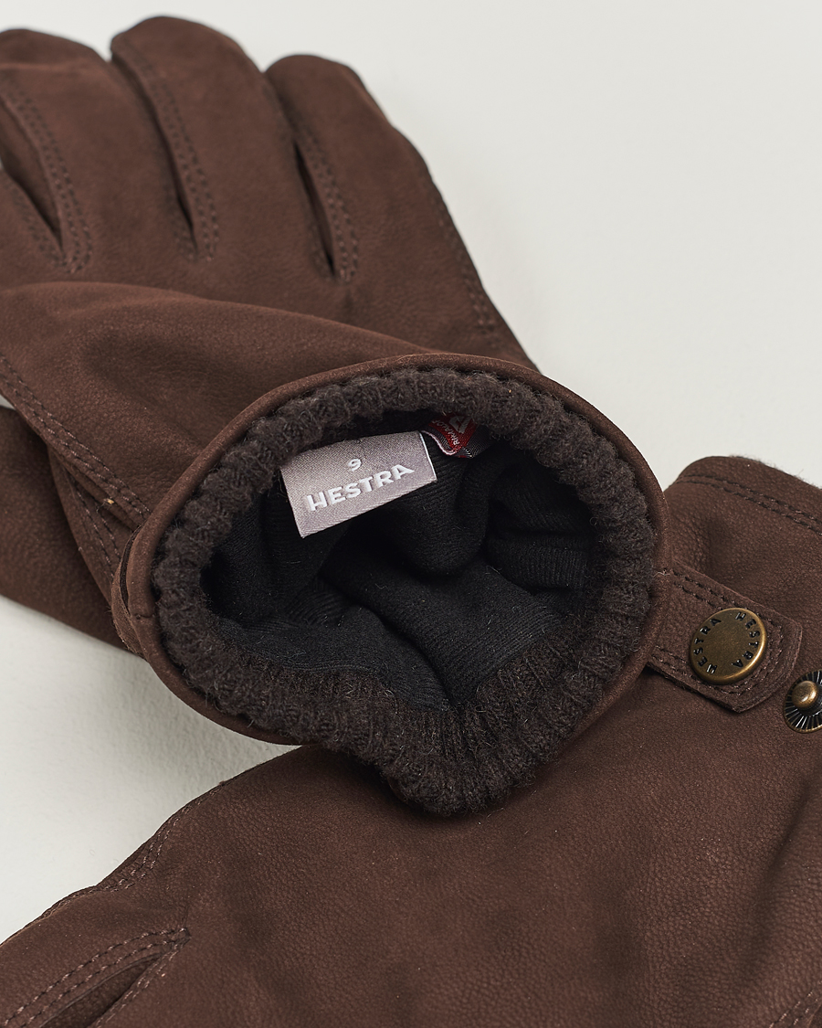 Heren | Accessoires | Hestra | Bergvik Fleece Liner Buckle Nubuck Glove Espresso