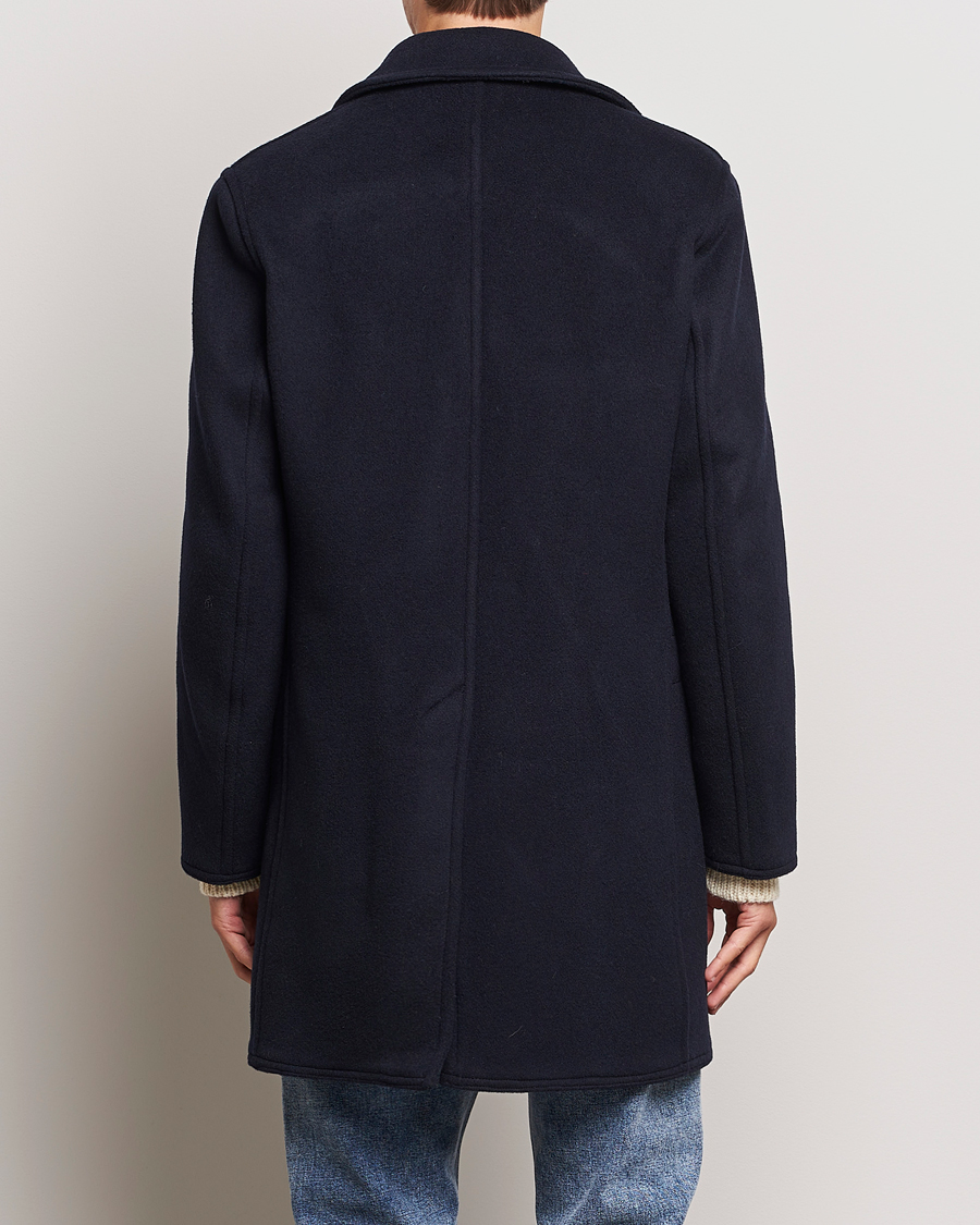 Heren | Jassen | Gloverall | Churchill Long Reefer Peacoat Navy Royal