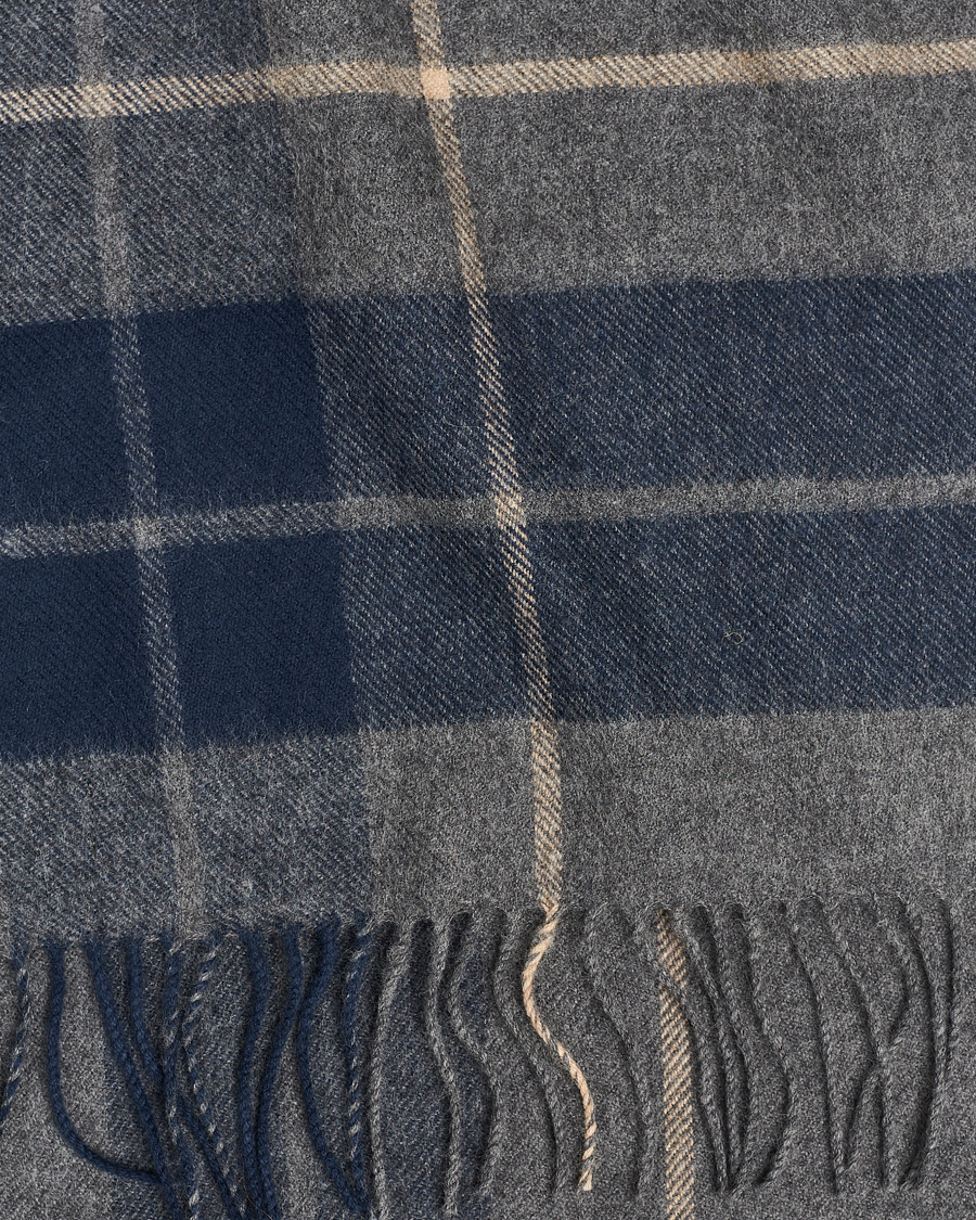 Heren | Gloverall | Gloverall | Lambswool Scarf Grey Check
