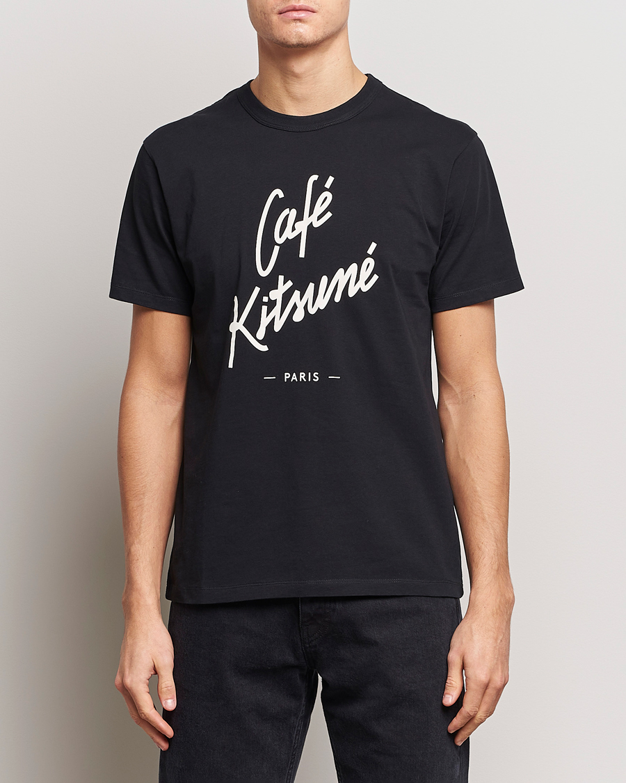 Heren | Zwarte T-shirts | Café Kitsuné | Crew T-Shirt Black