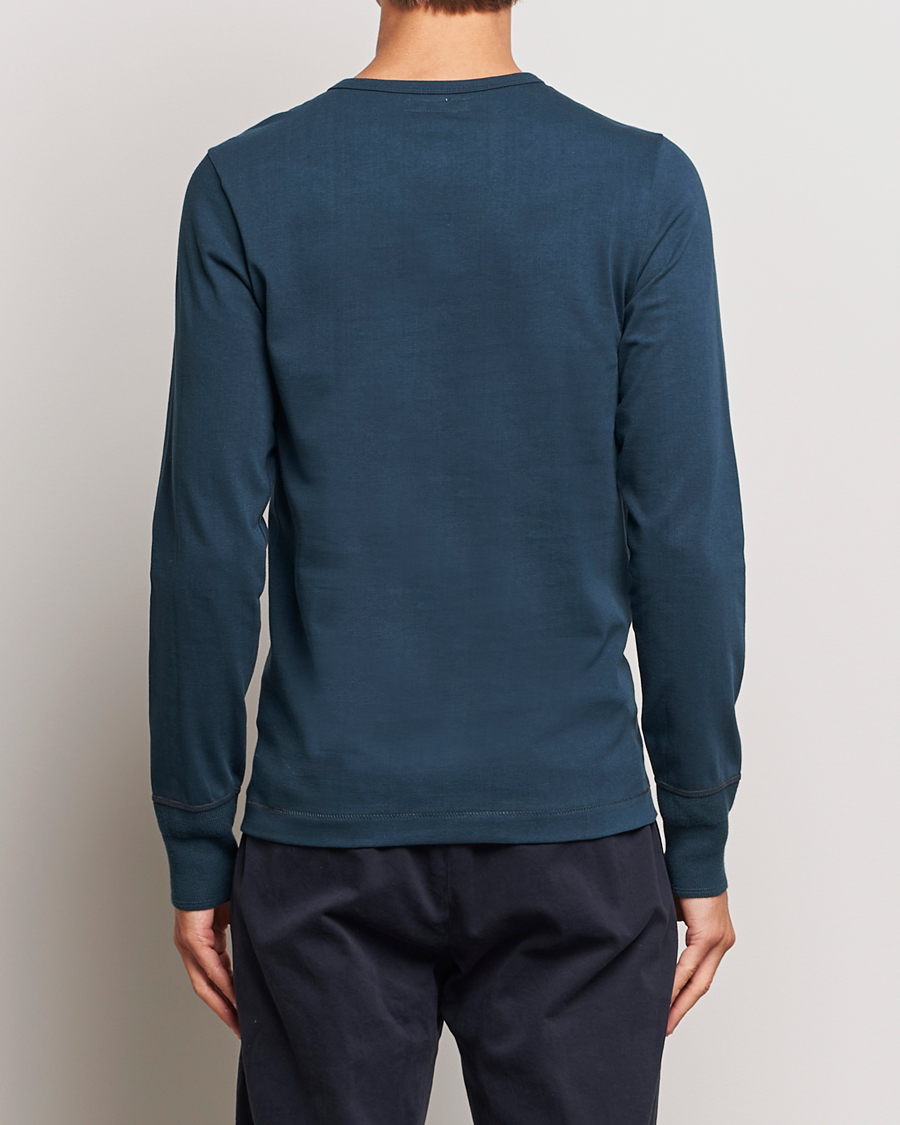 Heren | Truien | Merz b. Schwanen | Classic Organic Cotton Henley Mineral Blue