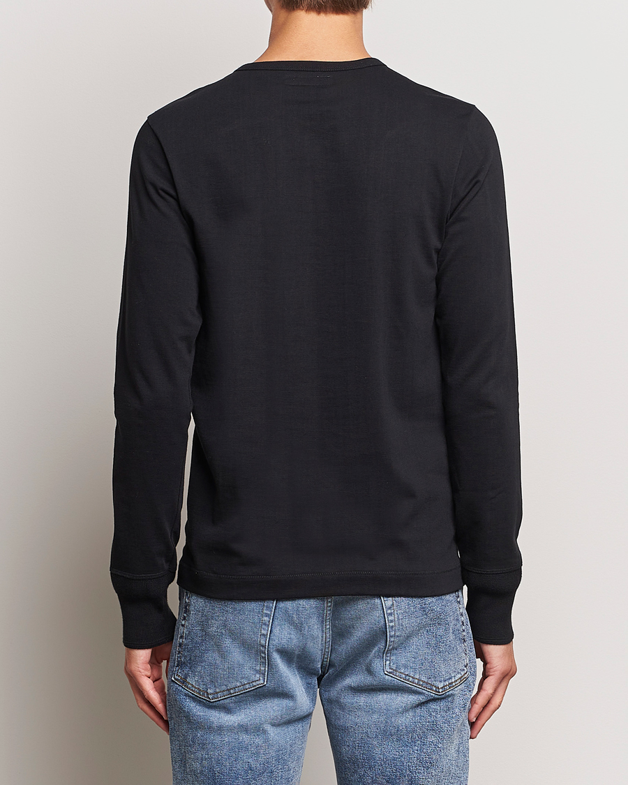 Heren | Truien | Merz b. Schwanen | Classic Organic Cotton Henley Sweater Black