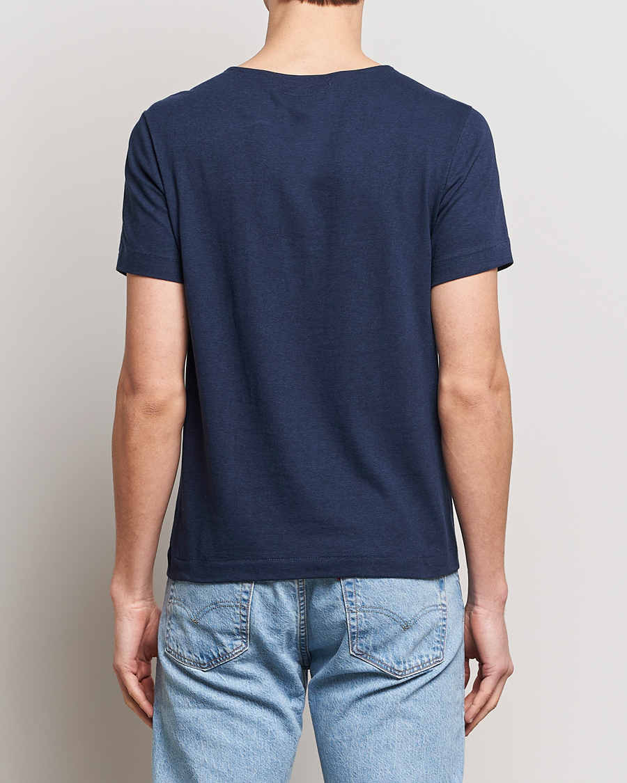 Heren | T-shirts | Merz b. Schwanen | 1920s Loopwheeled T-shirt Ink Blue
