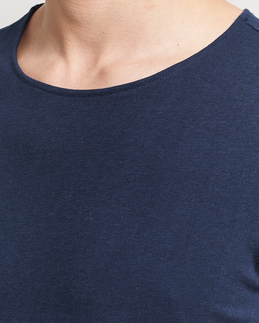 Heren | T-shirts | Merz b. Schwanen | 1920s Loopwheeled T-shirt Ink Blue