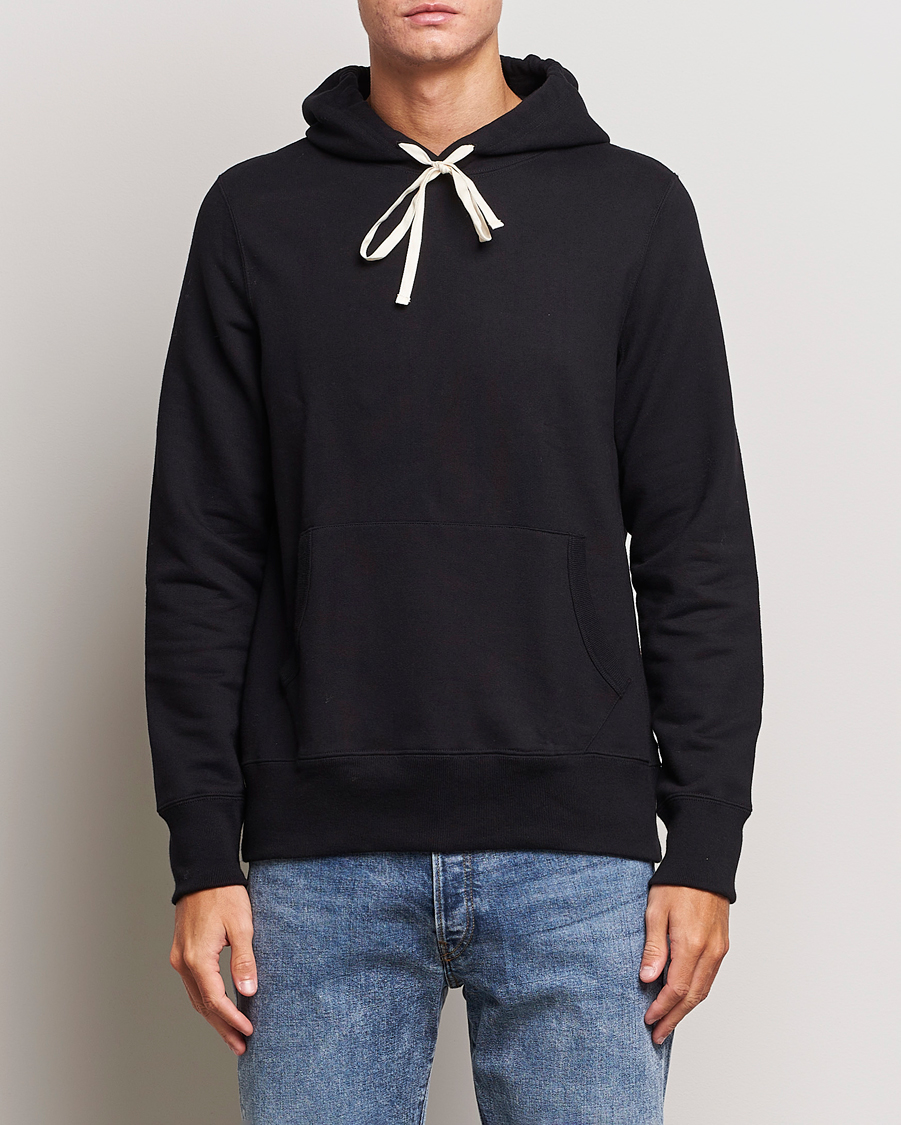 Heren | Hoodies | Merz b. Schwanen | Cotton Loopwheeled Hoodie Black