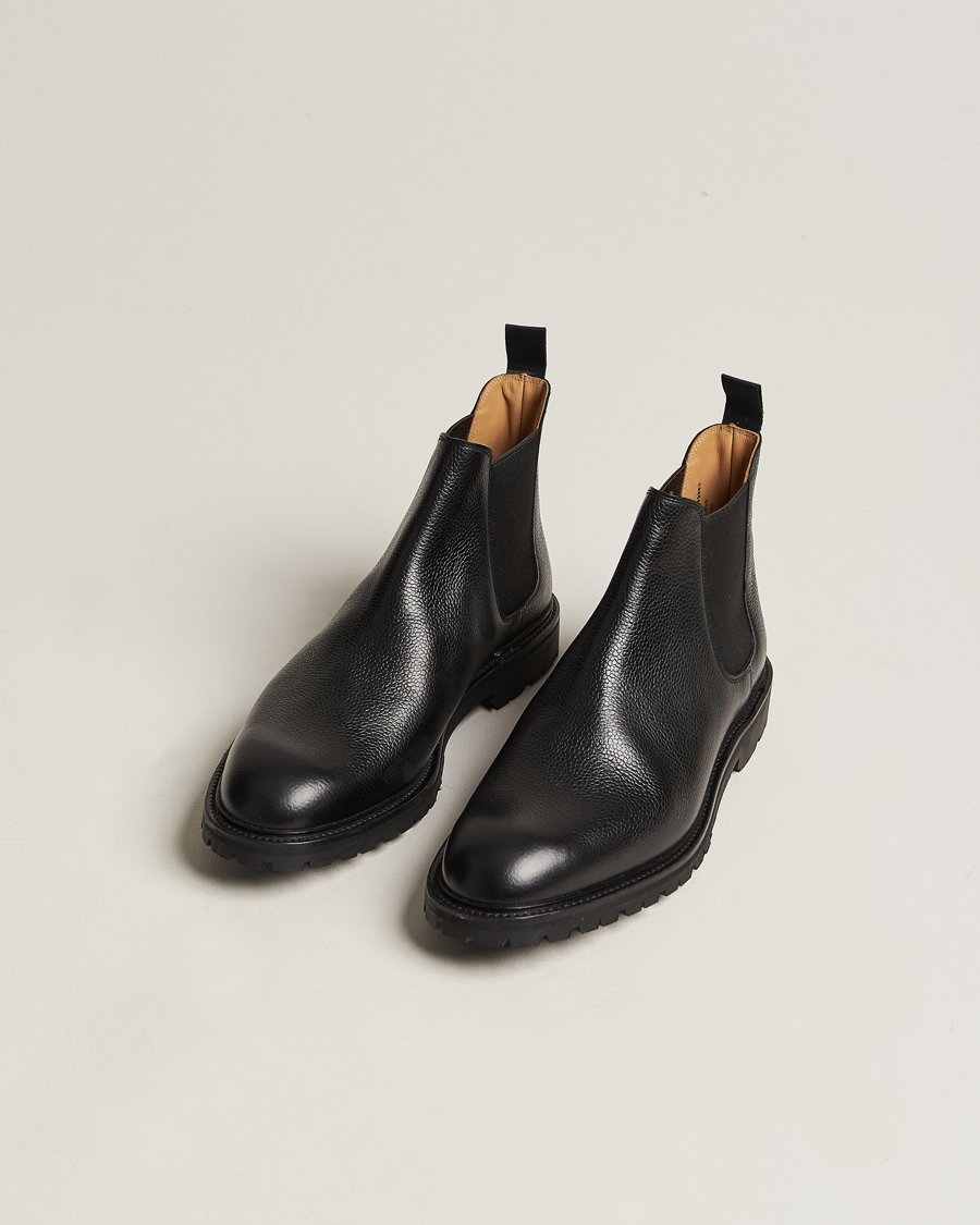 Heren | Handgemaakte schoenen | Crockett & Jones | Chelsea 11 Black Calf Grained