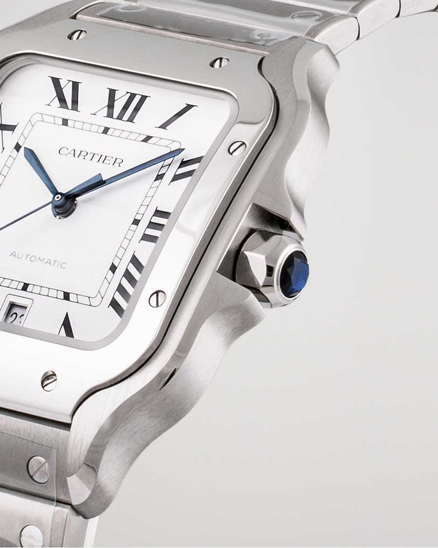 Heren | Pre-Owned & Vintage Watches | Cartier Pre-Owned | Santos De Cartier Steel WSSA0018 Steel White