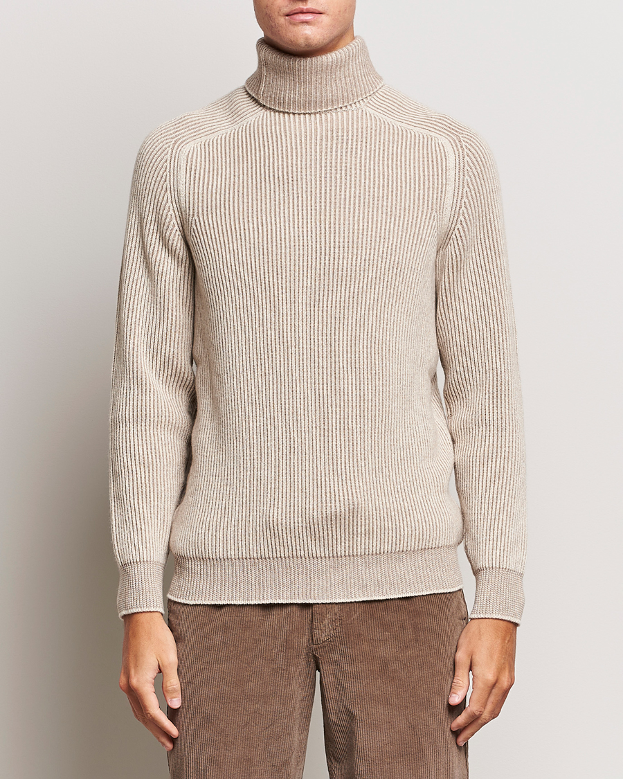 Heren | Truien | SEASE | Dinghy Rib Cashmere Rollneck Oyster