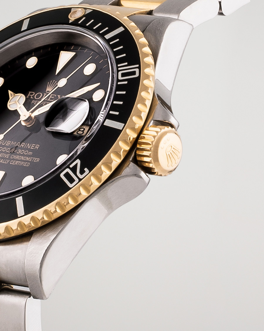 Heren | Rolex Pre-Owned Submariner 16613 Oyster Perpetual Two Tone Black Steel Black | Rolex Pre-Owned | Submariner 16613 Oyster Perpetual Two Tone Black Steel Black