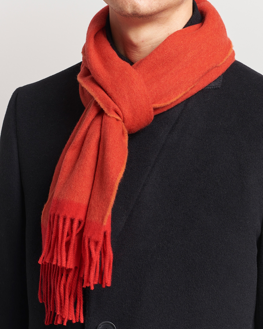 Heren |  | Begg & Co | Solid Board Wool/Cashmere Scarf Berry Military