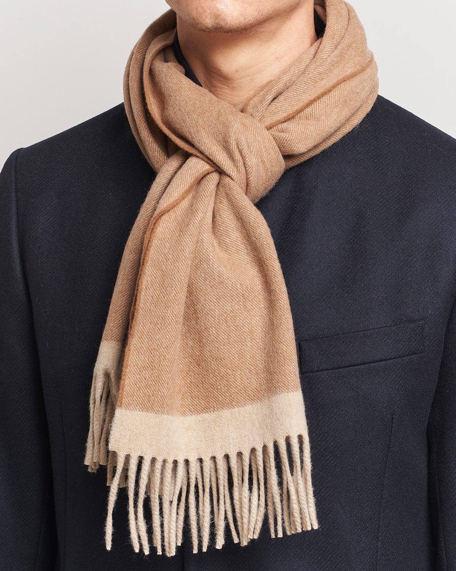 Heren |  | Begg & Co | Solid Board Wool/Cashmere Scarf Warm Natural