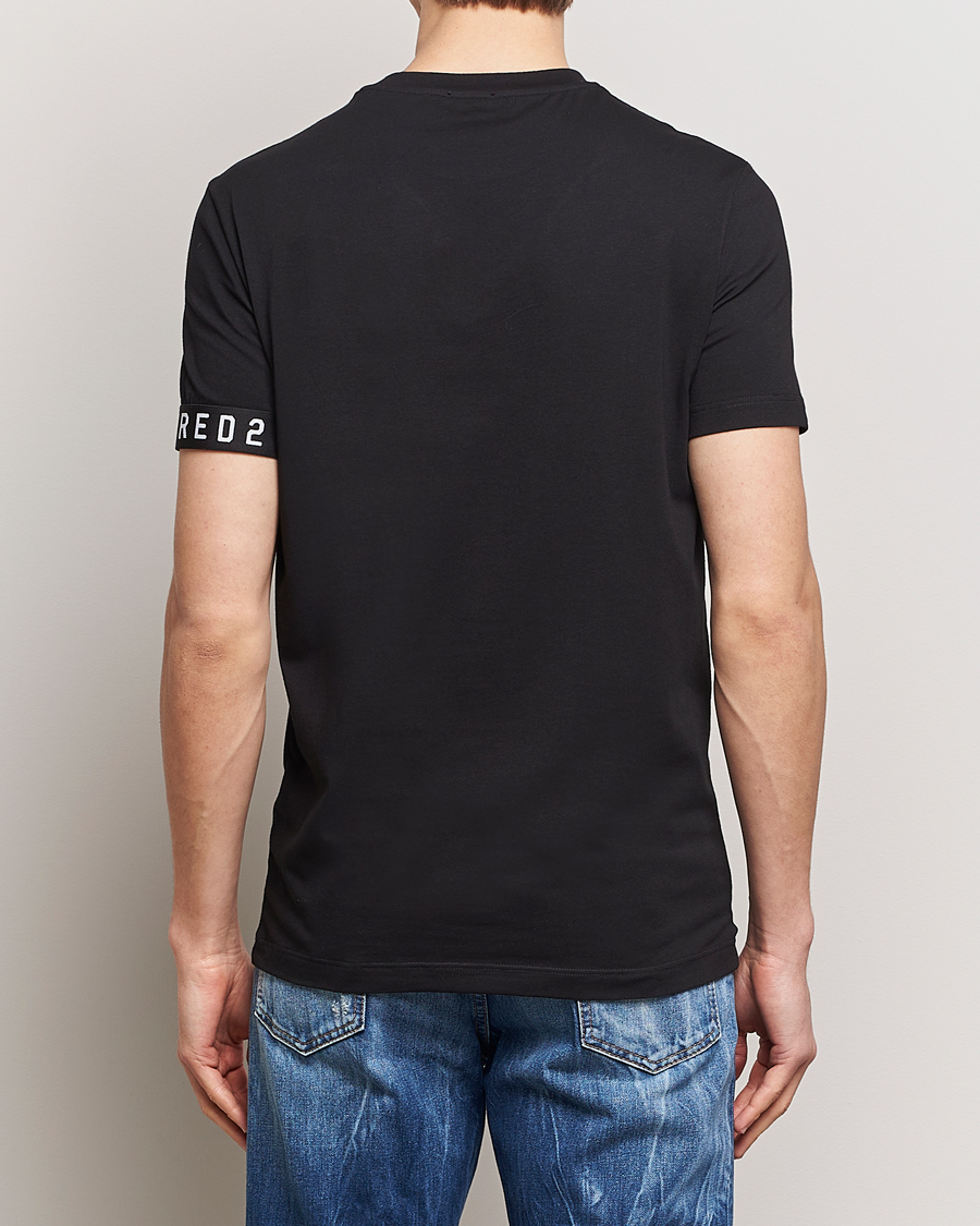Heren | T-shirts | Dsquared2 | Taped Logo Crew Neck T-Shirt Black/White