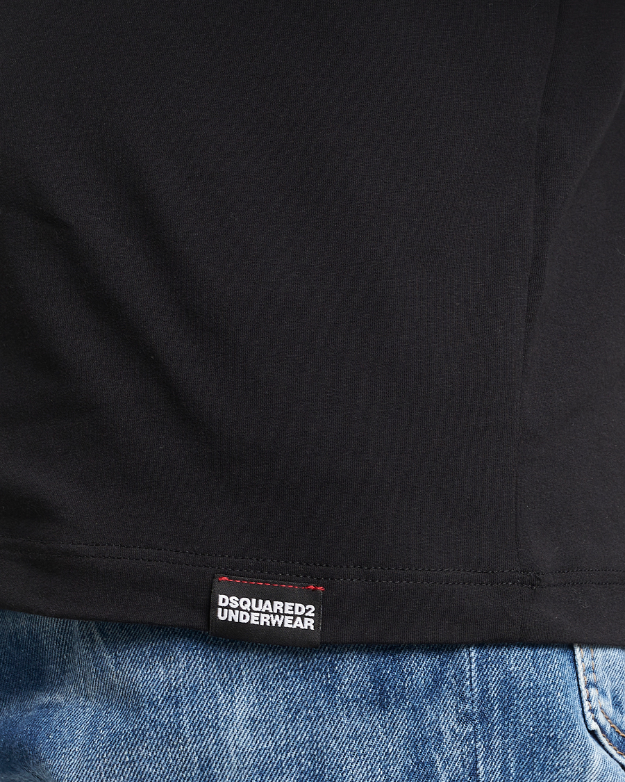 Heren | T-shirts | Dsquared2 | Taped Logo Crew Neck T-Shirt Black/White