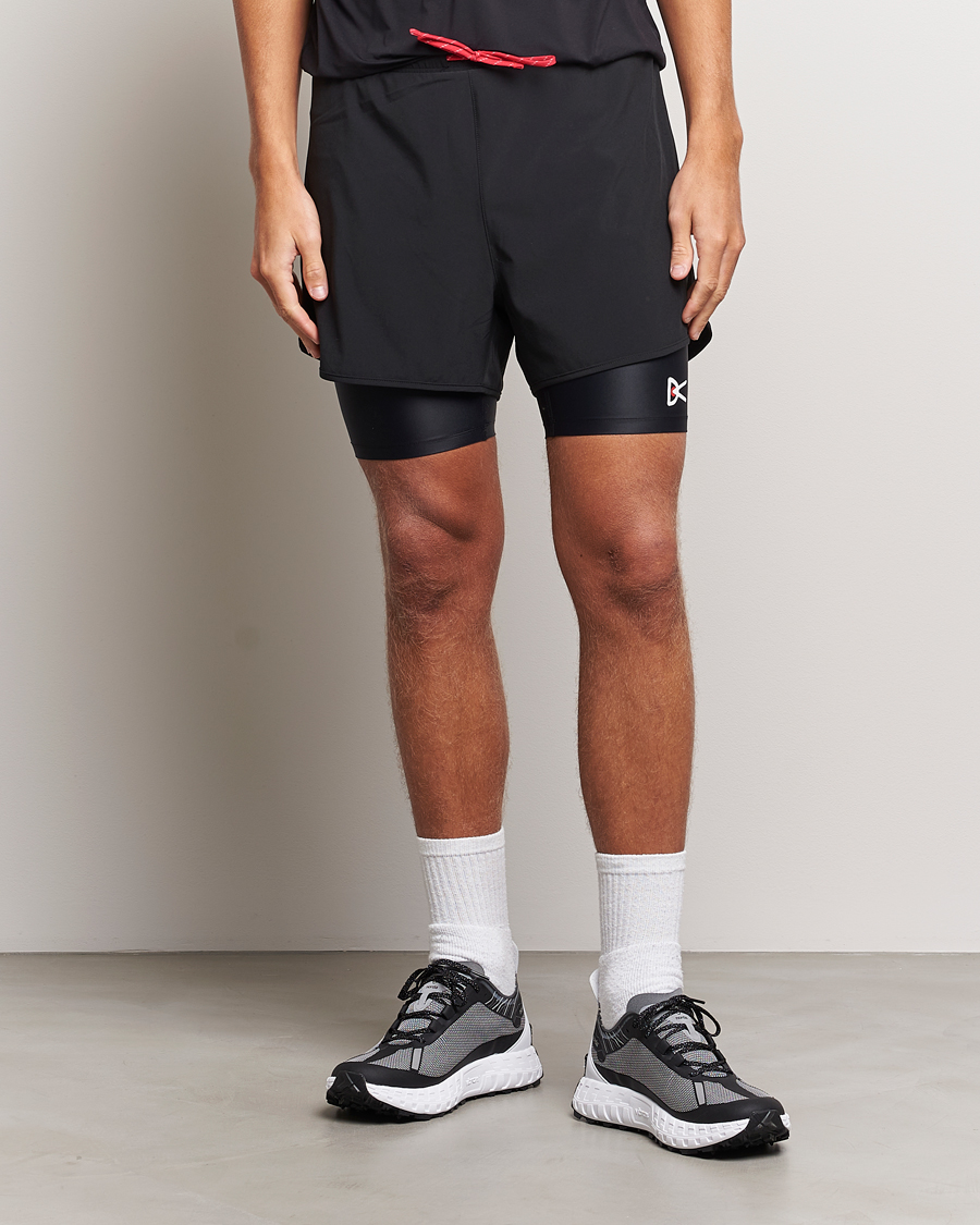 Heren | Sport | District Vision | Layered Pocketed Trail Shorts Black