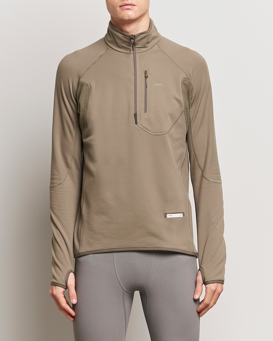 Men | Fleece Sweaters | Satisfy | GhostFleece Half Zip Smoky Quartz