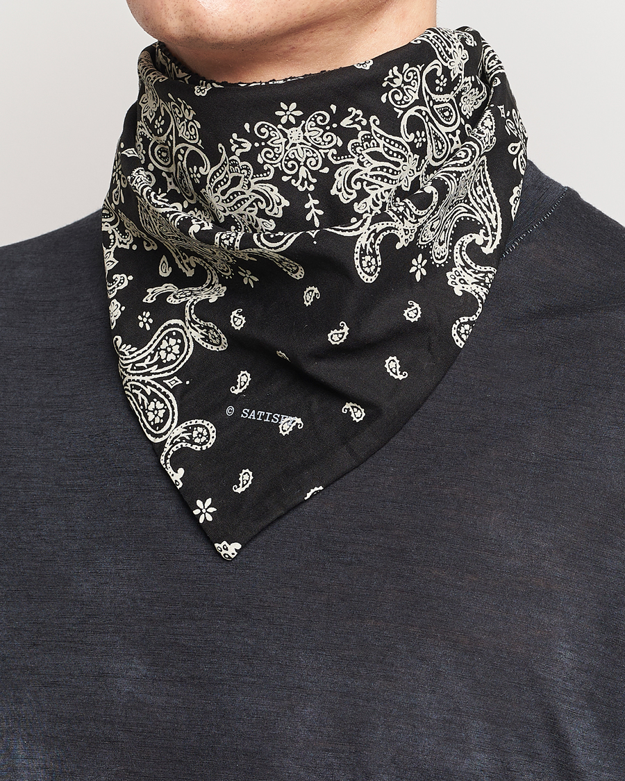 Heren | Satisfy Japanese Cotton Bandana Black | Satisfy | Japanese Cotton Bandana Black