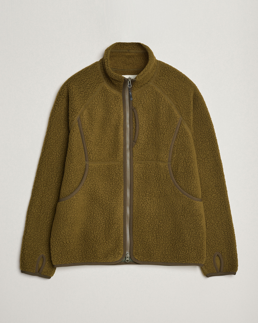 A Day's March Tone Pile Fleece Jacket Deep Green | Man - CareOfCarl.nl