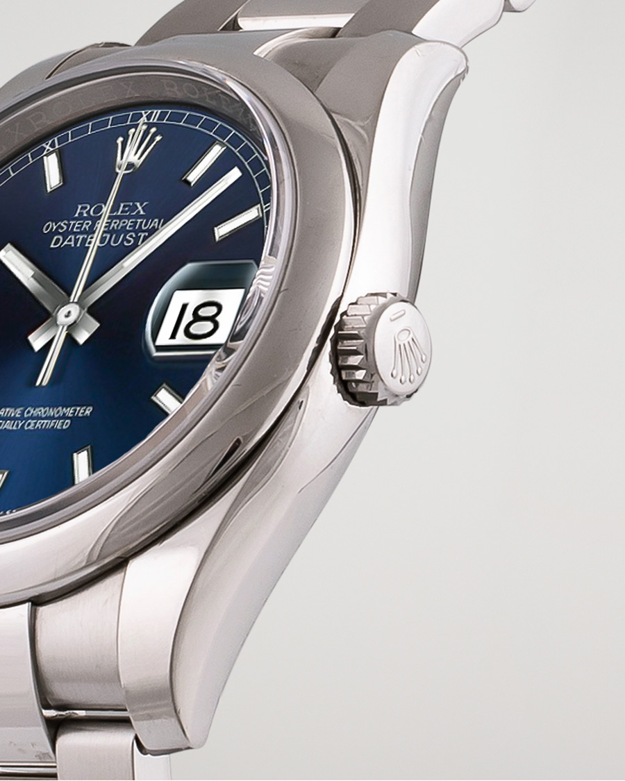 Heren | Pre-Owned & Vintage Watches | Rolex Pre-Owned | Datejust 116200 Oystert Perpetual Steel Black Steel Blue