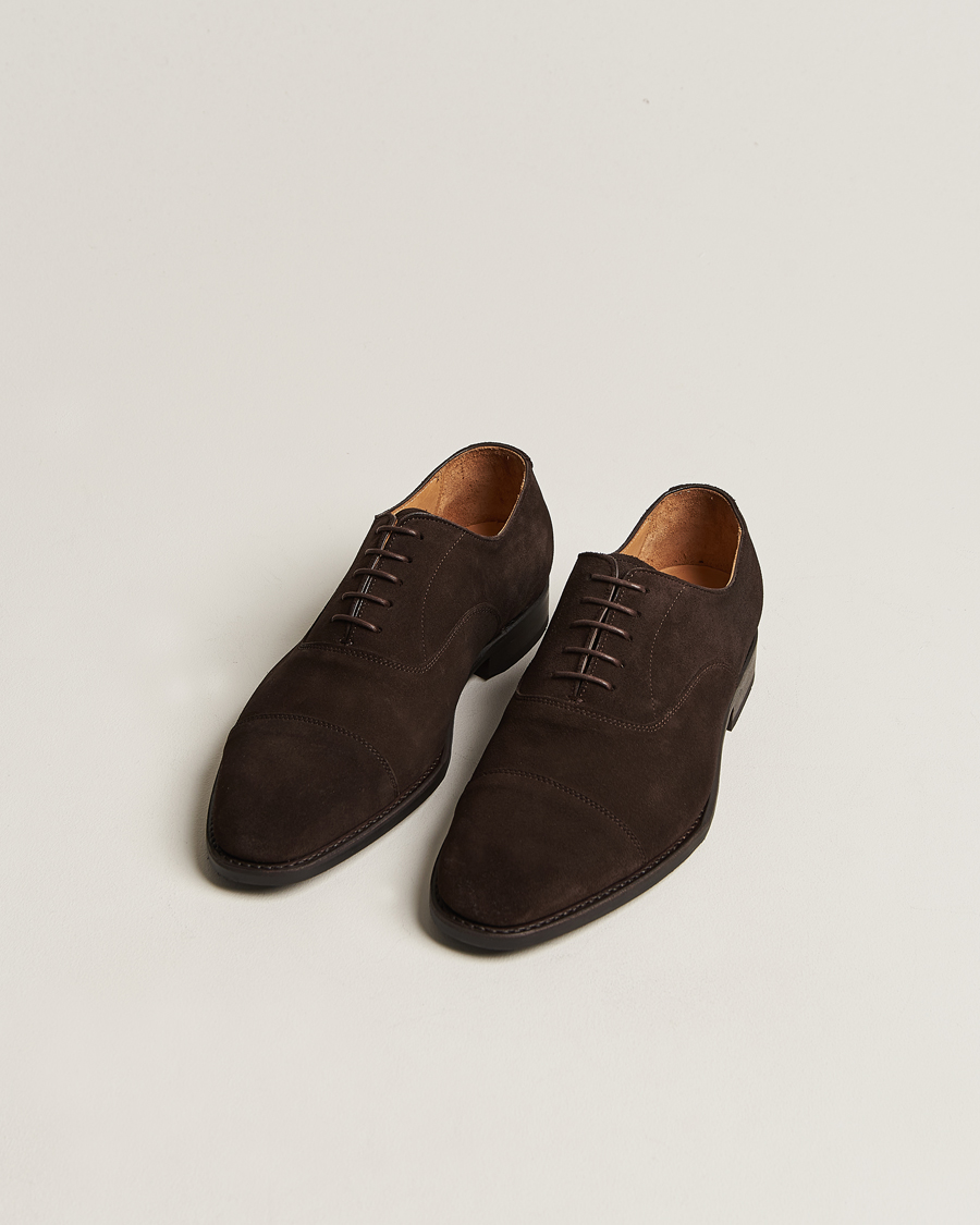 Herr | Handgjorda skor | Myrqvist | Äppelviken Oxford Dark Brown Suede