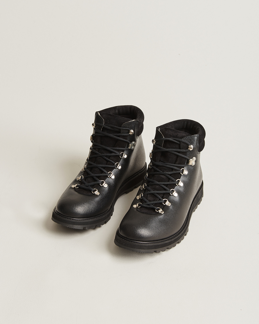 Heren | Zwarte laarzen | Myrqvist | Duved II Laced Boot Black Grain Calf