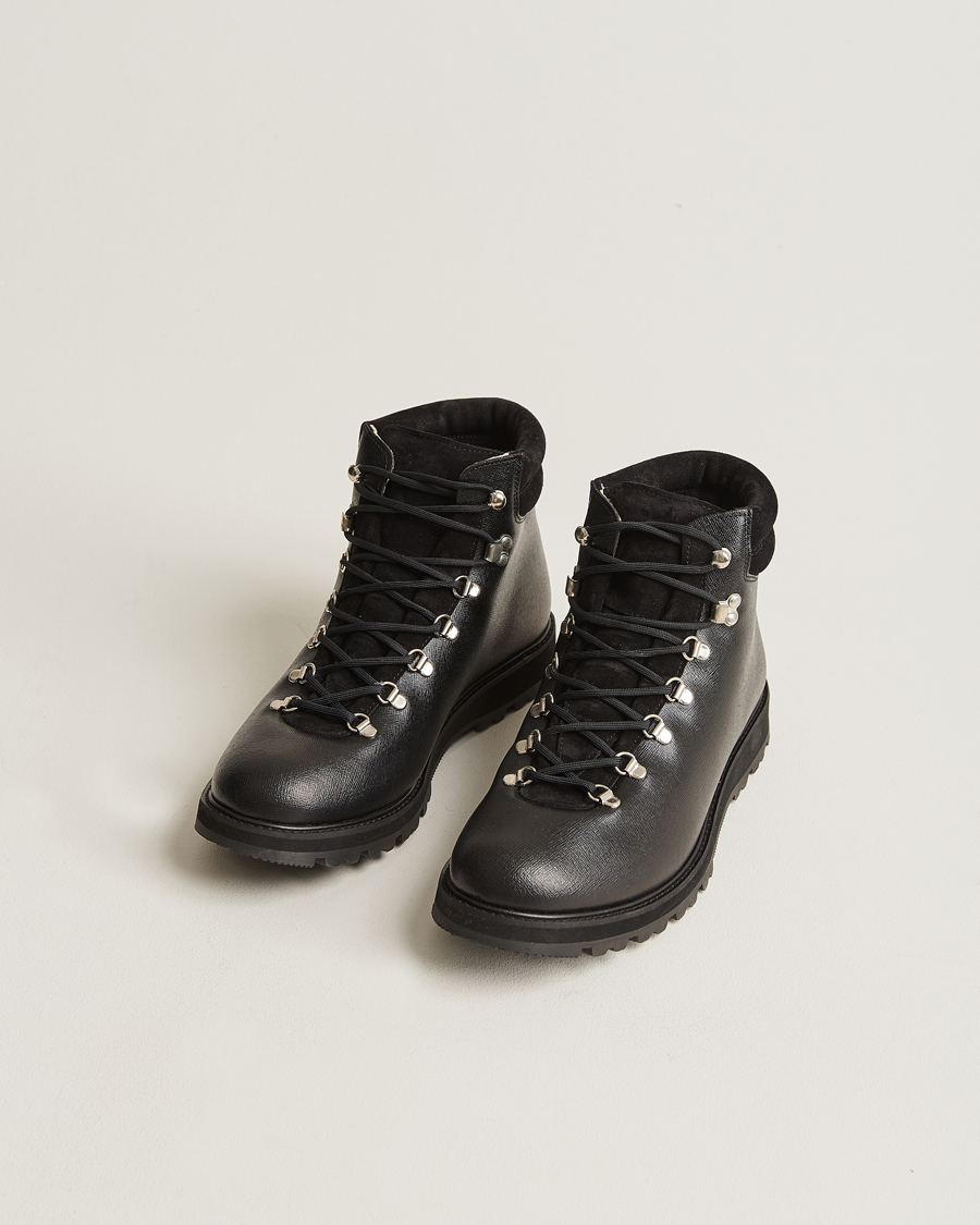 Heren | Veterlaarzen | Myrqvist | Duved II Laced Boot Black Grain Calf