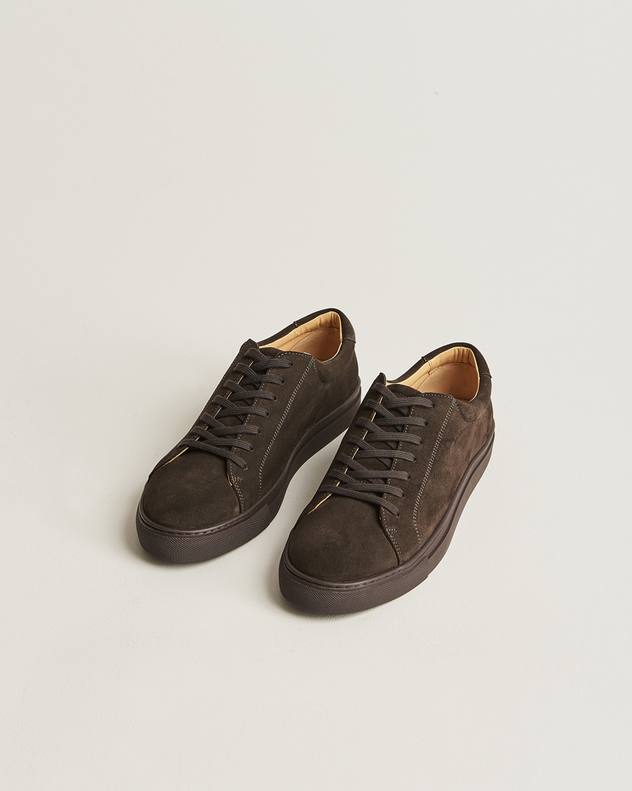 Heren |  | Myrqvist | Oaxen Monochrome Sneaker Dark Brown Suede