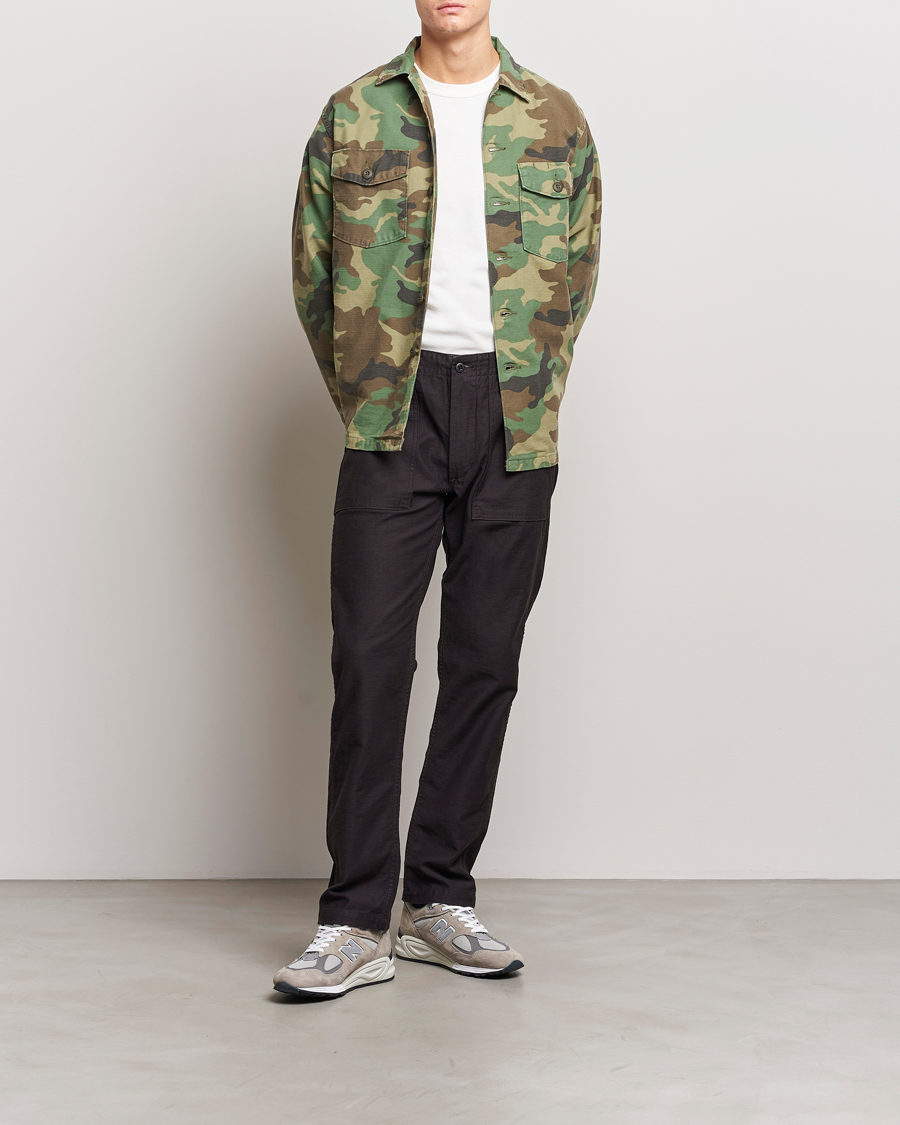 Heren | Broeken | orSlow | Slim Fit Original Sateen Fatigue Pants Black