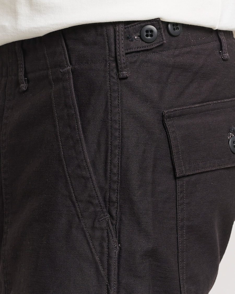 Heren | Broeken | orSlow | Slim Fit Original Sateen Fatigue Pants Black