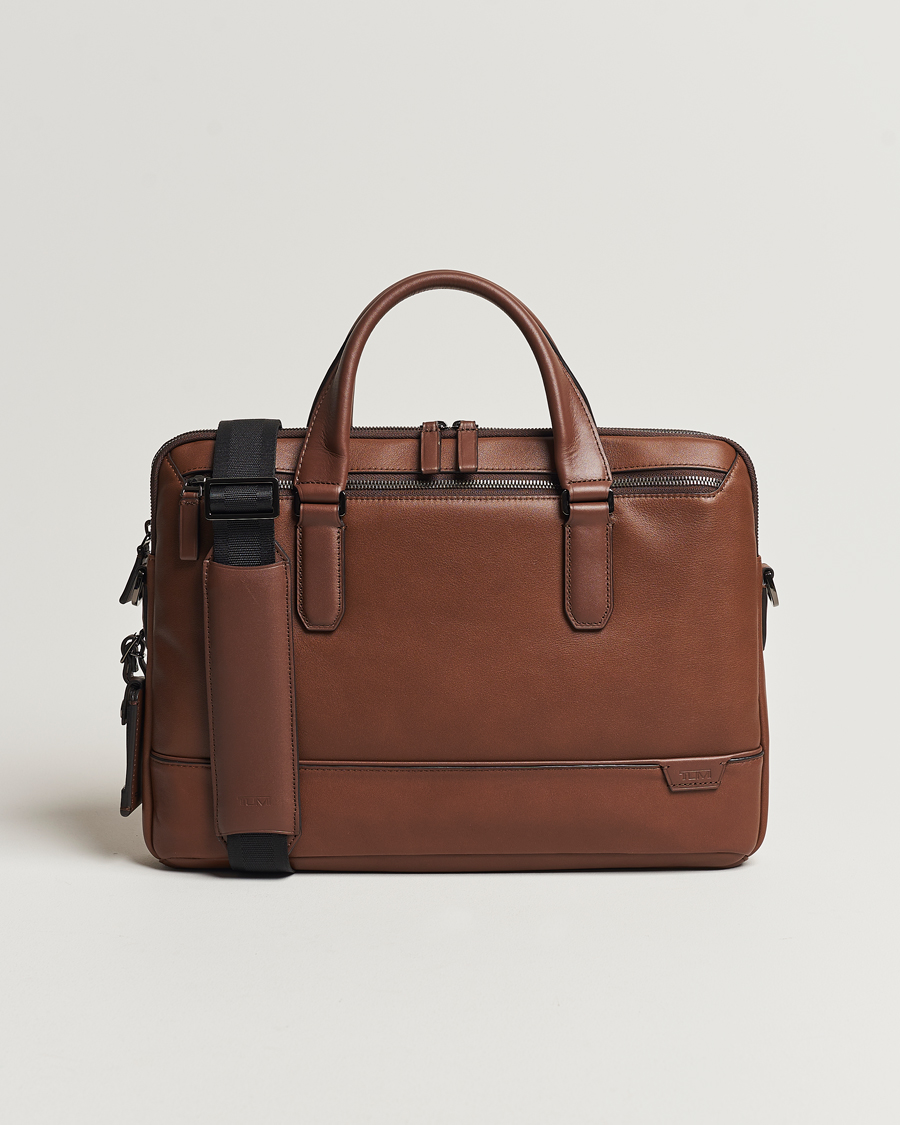 Heren | Tassen | TUMI | Harrison Sycamore Slim Leather Brief Cognac
