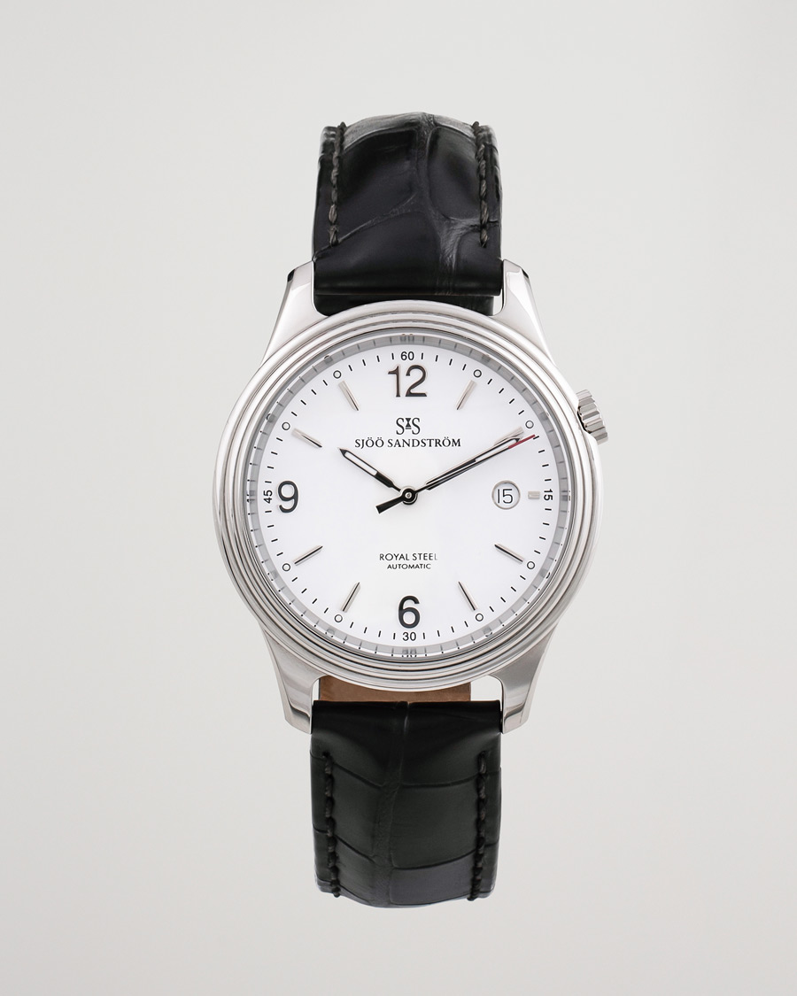 Heren | Sjöö Sandström Pre-Owned Royal Steel Classic 41mm SS-1841-1 Steel White | Sjöö Sandström Pre-Owned | Royal Steel Classic 41mm SS-1841-1 Steel White