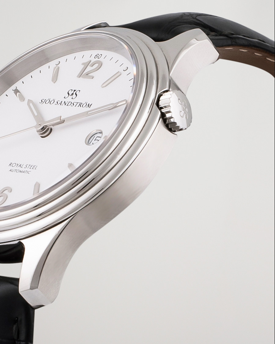 Heren | Sjöö Sandström Pre-Owned Royal Steel Classic 41mm SS-1841-1 Steel White | Sjöö Sandström Pre-Owned | Royal Steel Classic 41mm SS-1841-1 Steel White