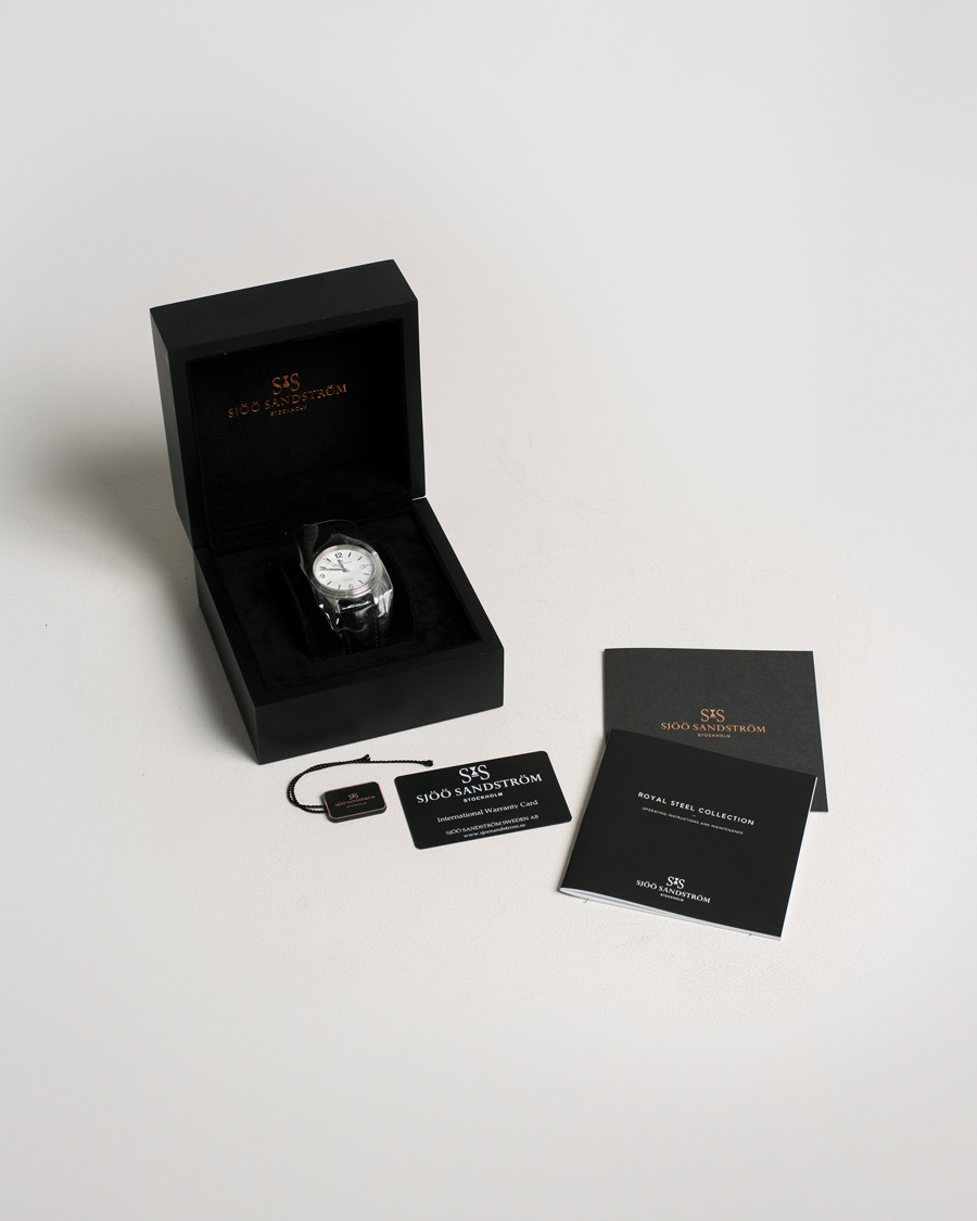 Heren | Sjöö Sandström Pre-Owned Royal Steel Classic 41mm SS-1841-1 Steel White | Sjöö Sandström Pre-Owned | Royal Steel Classic 41mm SS-1841-1 Steel White