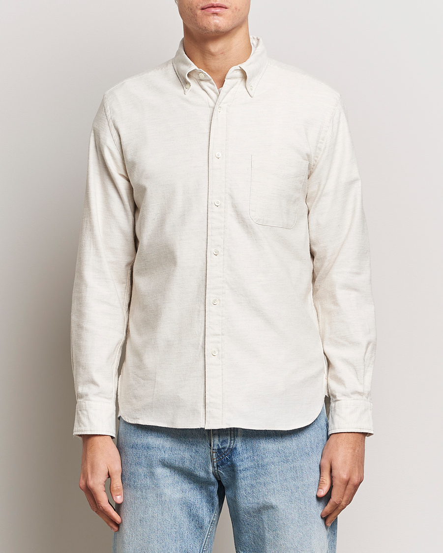 Heren | BEAMS PLUS | BEAMS PLUS | Flannel Button Down Shirt Off White