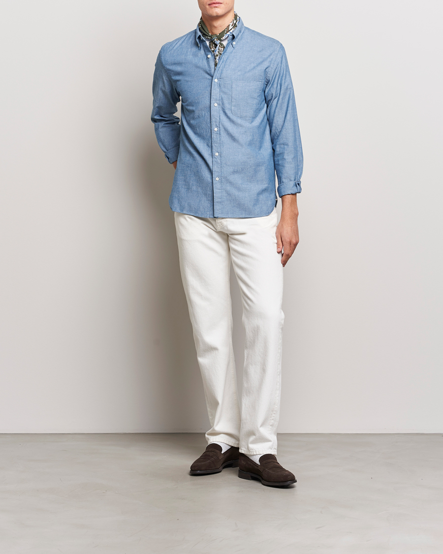 Heren | Overhemden | BEAMS PLUS | Chambray Button Down Shirt Light Blue