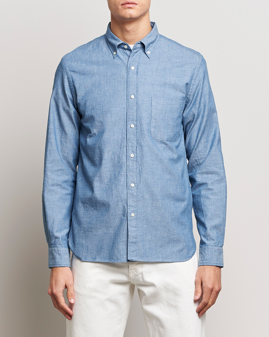 Heren | Overhemden | BEAMS PLUS | Chambray Button Down Shirt Light Blue