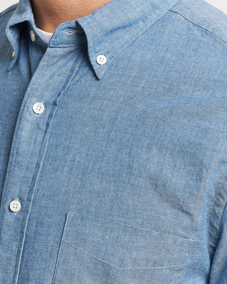 Heren | Overhemden | BEAMS PLUS | Chambray Button Down Shirt Light Blue