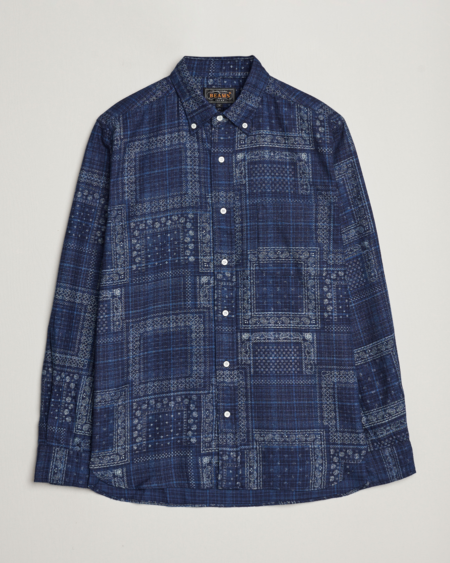 Heren | Overhemden | BEAMS PLUS | Patchwork Button Down Shirt Indigo