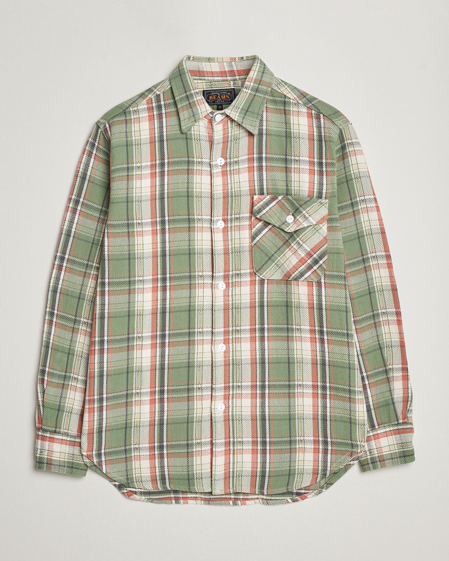 Heren | Overhemden | BEAMS PLUS | Dobby Guide Overshirt Pale Green