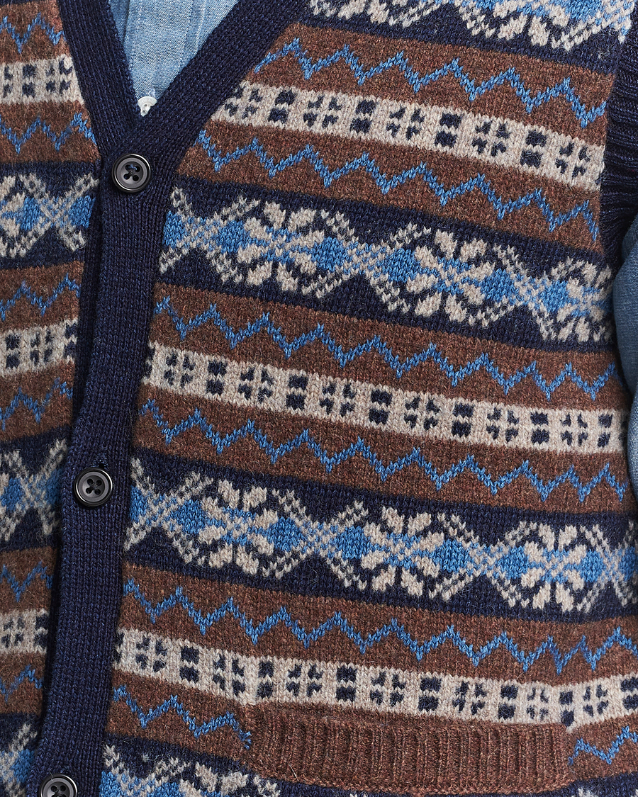 Heren | Truien | BEAMS PLUS | Fairisle Knit Vest Brown